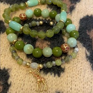 Safari Giraffe stacked bracelets